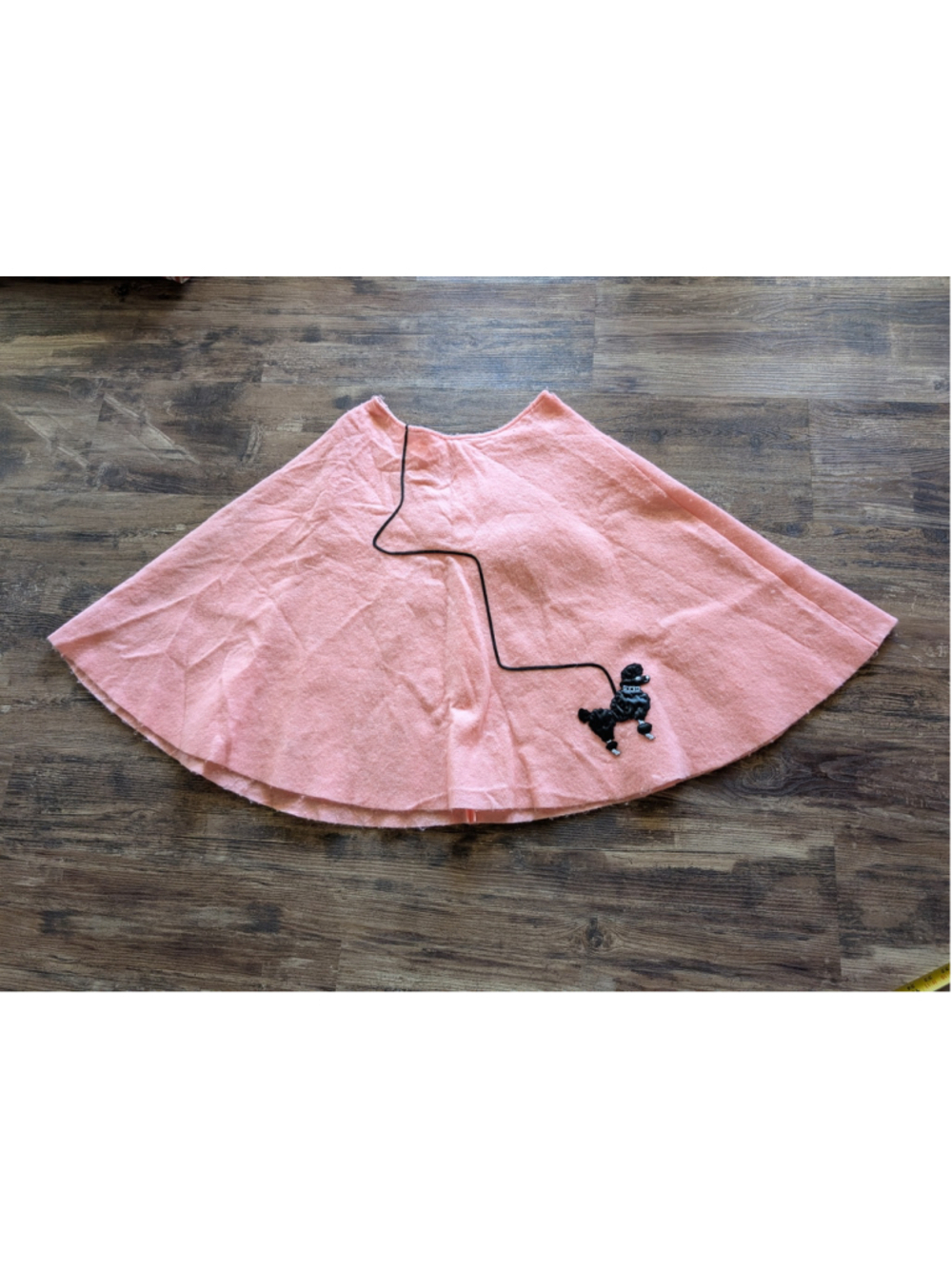 Retro 1950s Pink Felt Poodle Skirt Sequin Details Halloween Costume Sz Small